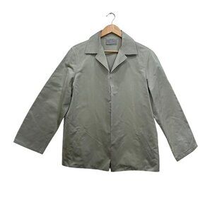 DUSAN Beige Grey 100% Silk Woven Lightweight Open Front Lagenlook Jacket Top L